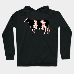 Watercolor Poppy Dairy Cow Silhouette  - NOT FOR RESALE WITHOUT PERMISSION Hoodie